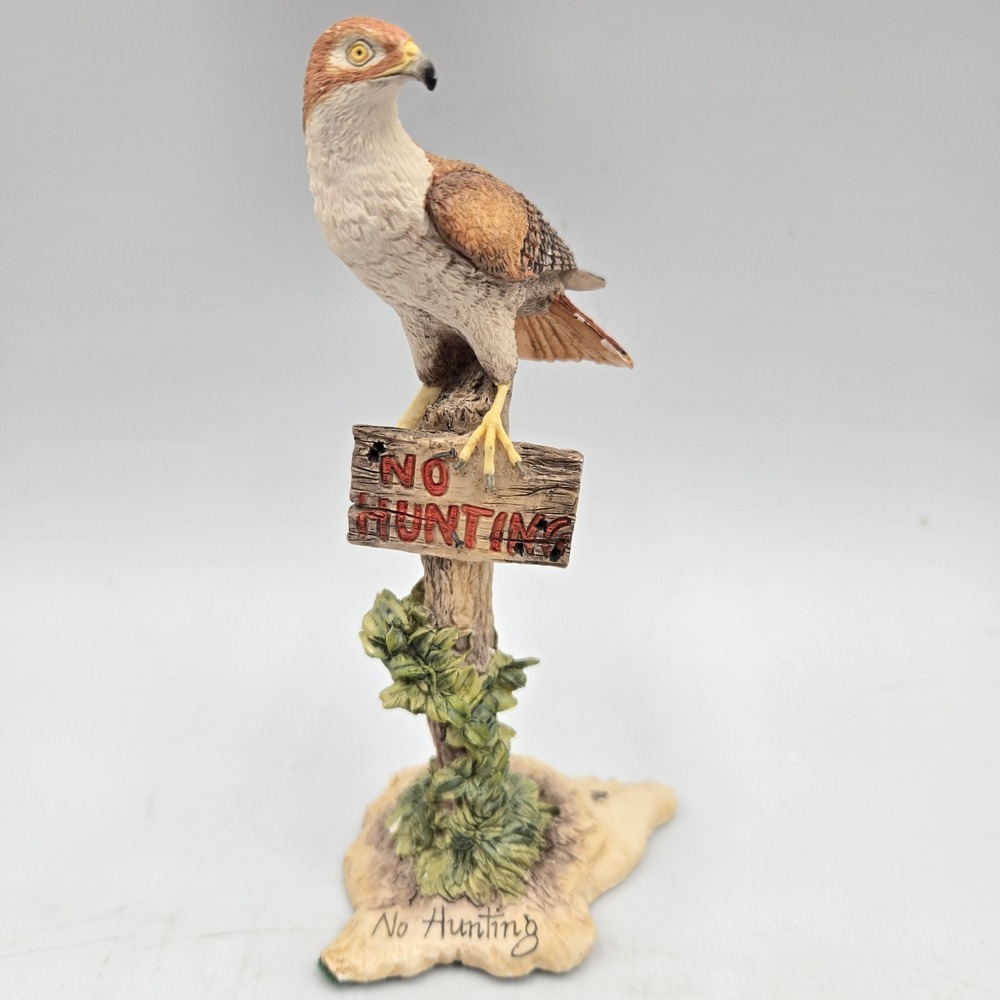 Lowell Davis No Hunting Figurine Hawk On Sign Border Fine Art Schmid Limited #